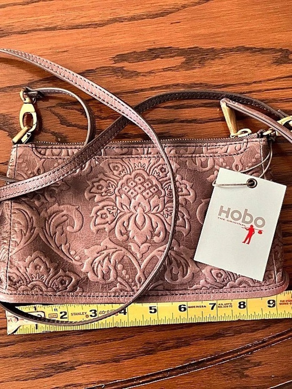 HOBO Cadence Crossbody Floral Leather Bag in Brown